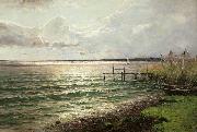 Walter Moras Stimmungsvolle Seelandschaft oil